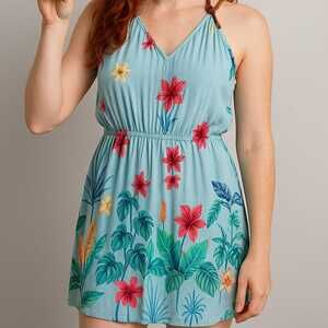 Unbranded Floral Tassel Dress Multicolor Coconut girl Resortwear Tropical Size L